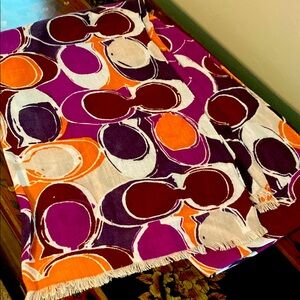 Coach Vibrant Abstract Patterned Scarf